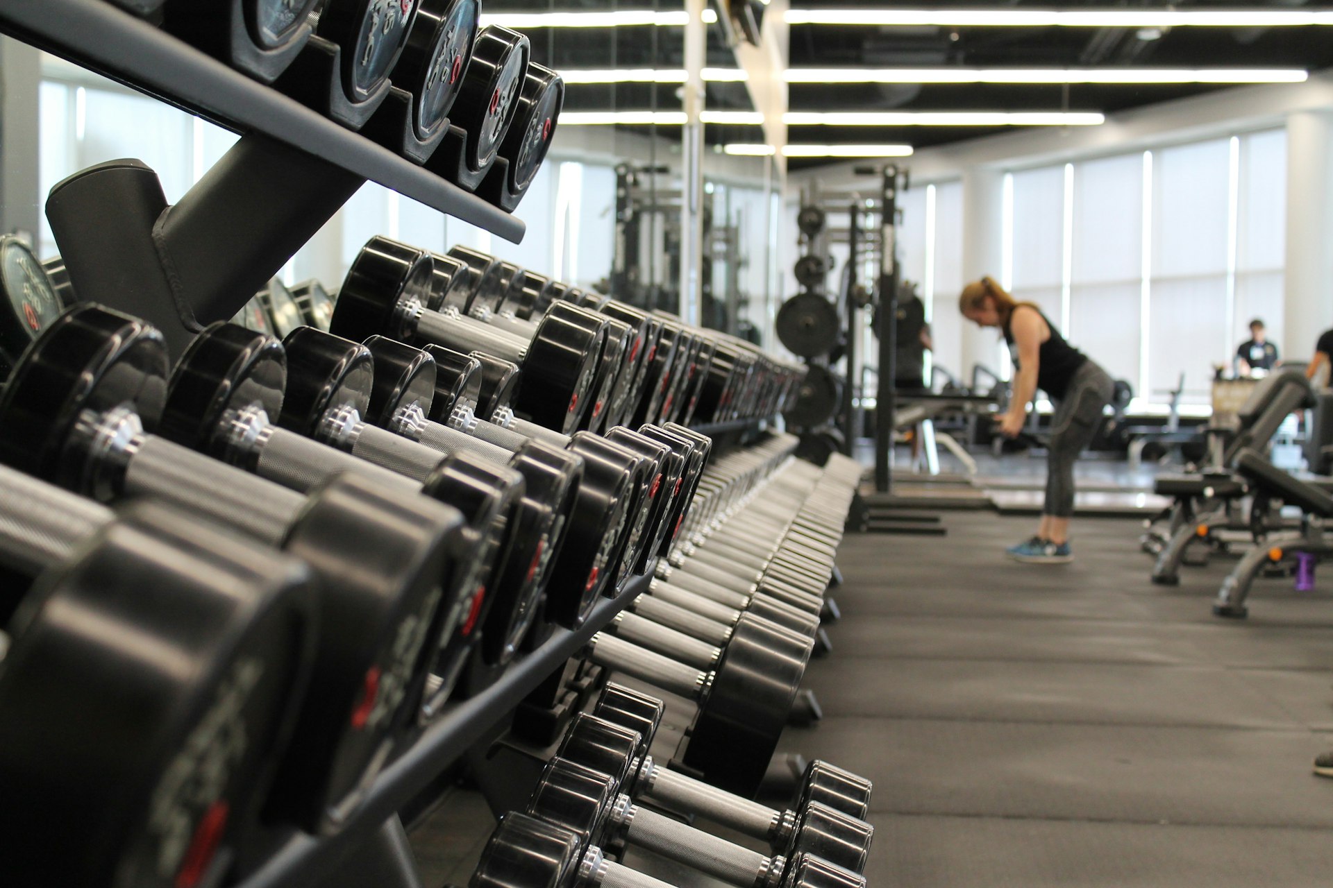 Gym interior — weight training equipment